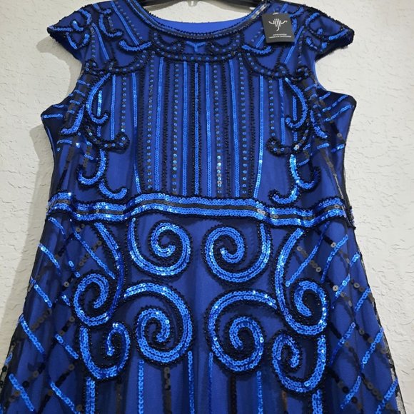 WOMAN'S DRESS VISION FOR INNOVATION BLUE SQUIN DRESS - Picture 2 of 16